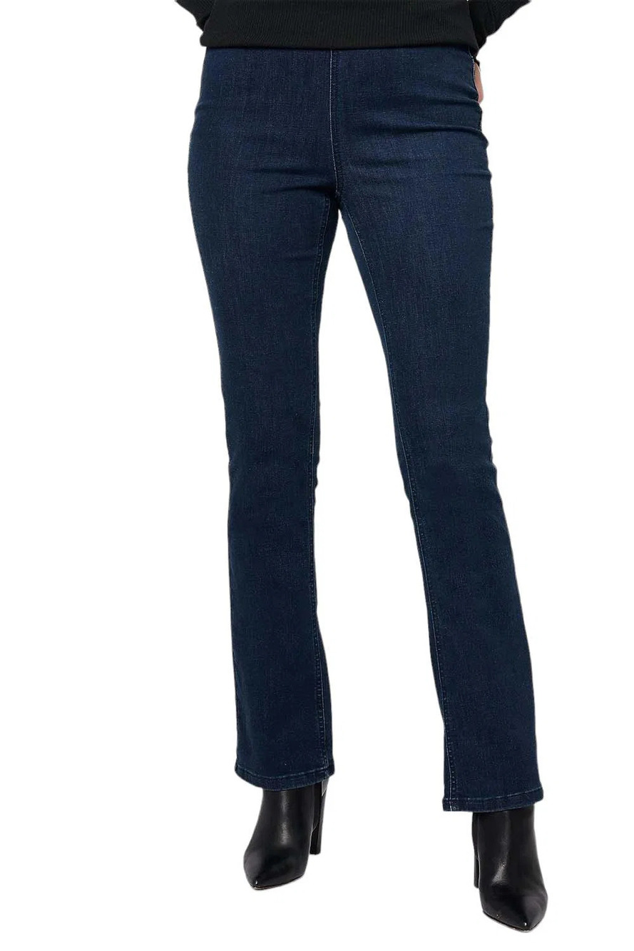Denim & Co. Signature Perfect Flex Pull-On Jeans Dark Wash - Regular